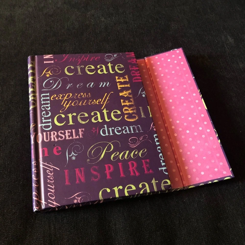 Inspirational Purple Hardcover Journal Blank Lined Notebook Dream Create Inspire